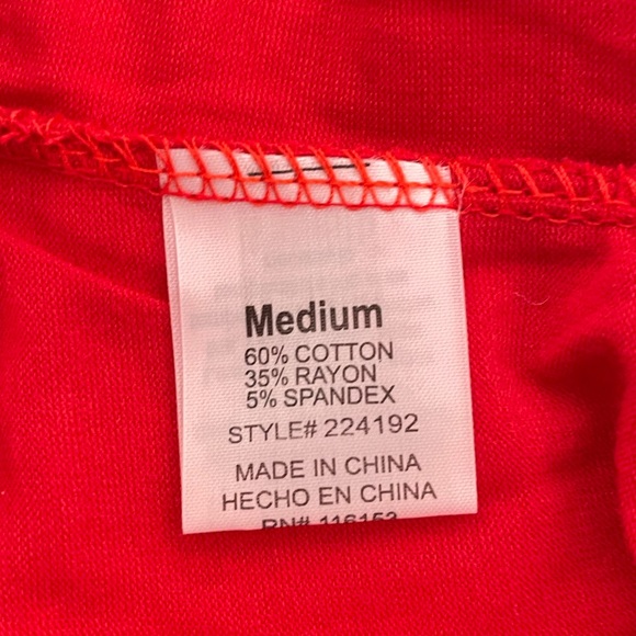 Poof! Kitty Naughty or Nice Shirt, Red, Cream, Green, Medium - Picture 7 of 9